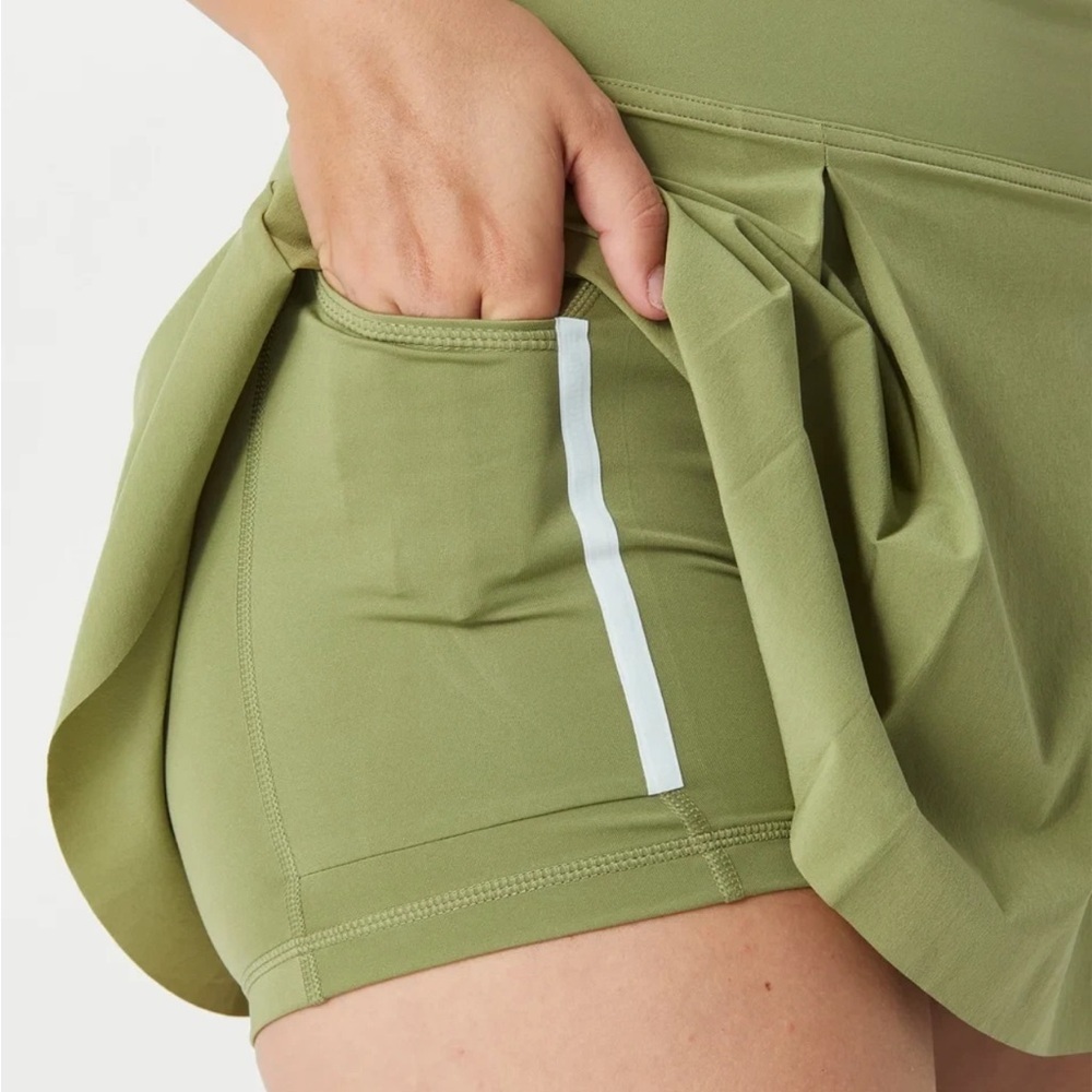 Nike Dri-Fit Women’s Golf Skirt Athletic Skort NWT 1X Pocket Alligator Green - Picture 2 of 6